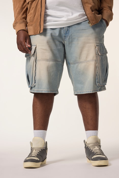 STHUGE Jeans-Bermuda, Baggy Fit, Cargotaschen, bleached Denim, bis 72