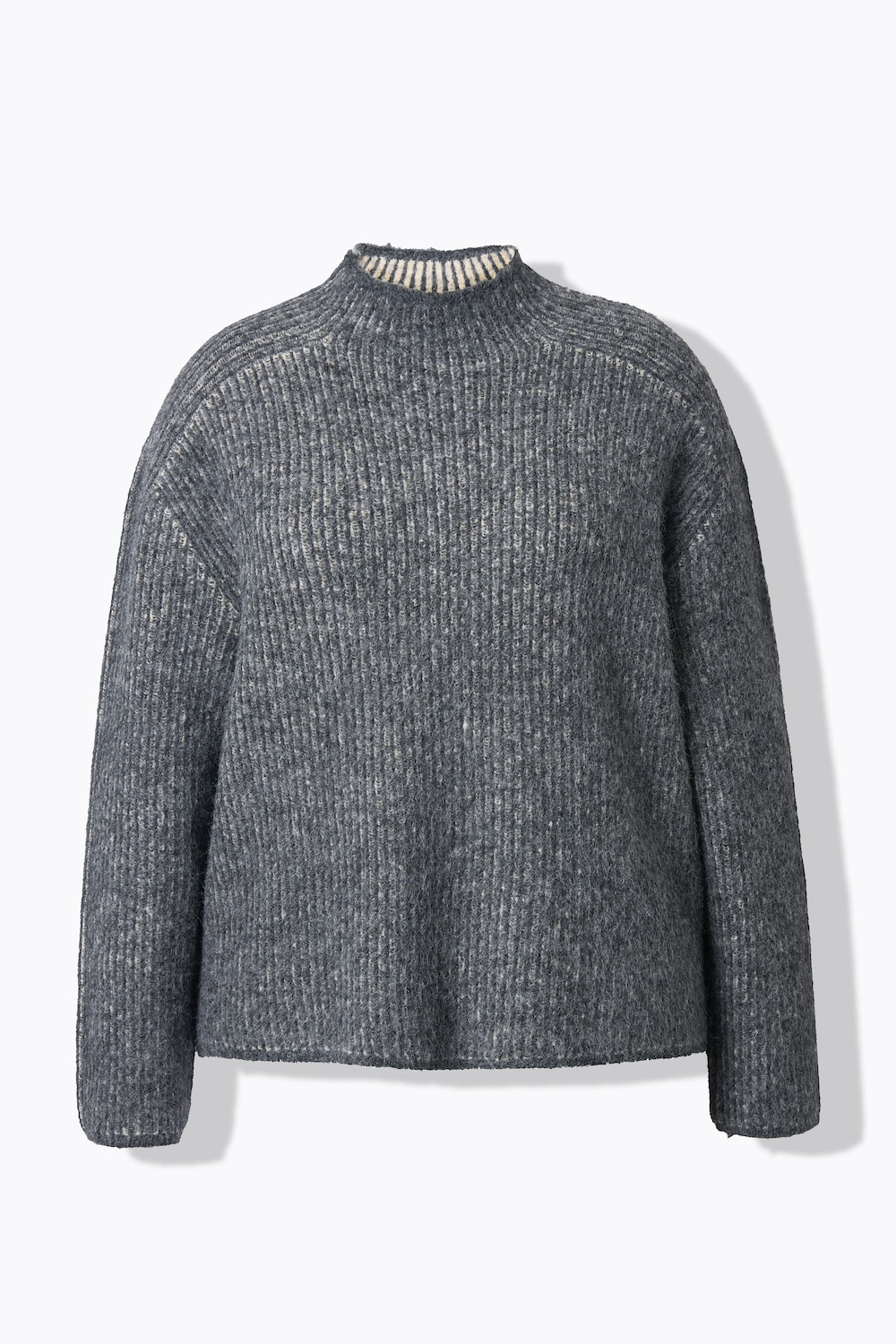 Stora storlekar Pullover, Dam, grå, storlek: 62/64, Polyester/Syntetfibrer, Ulla Popken