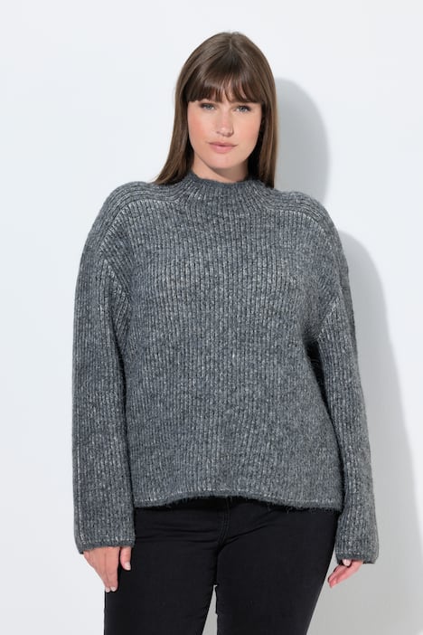Pullover, Streifen, Stehkragen, Langarm