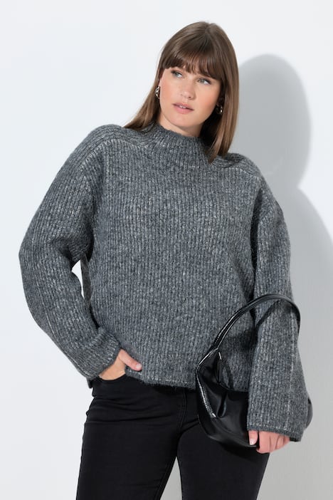 Pullover, Streifen, Stehkragen, Langarm