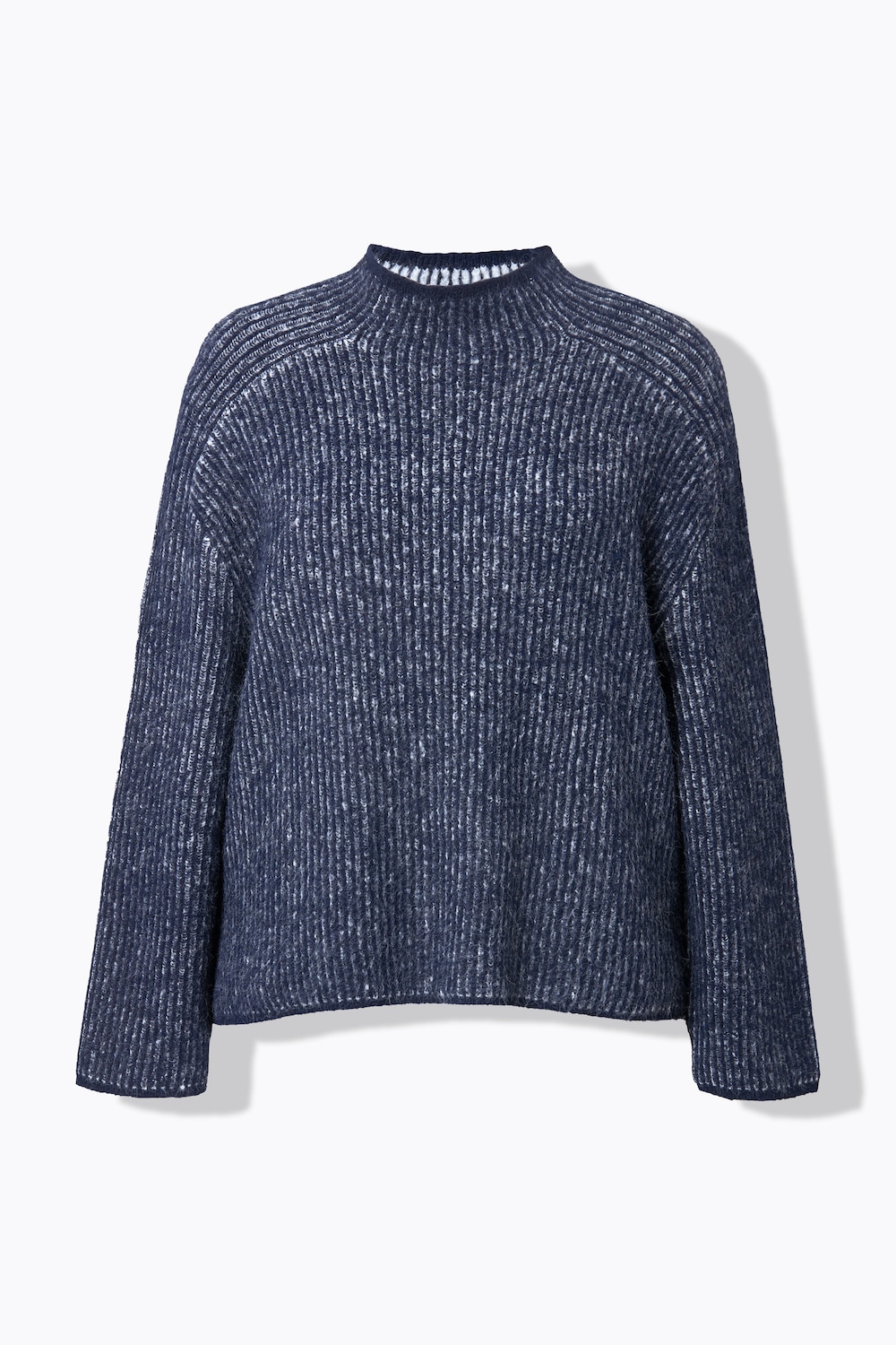 Stora storlekar Pullover, Dam, blå, storlek: 46/48, Polyester/Syntetfibrer, Ulla Popken