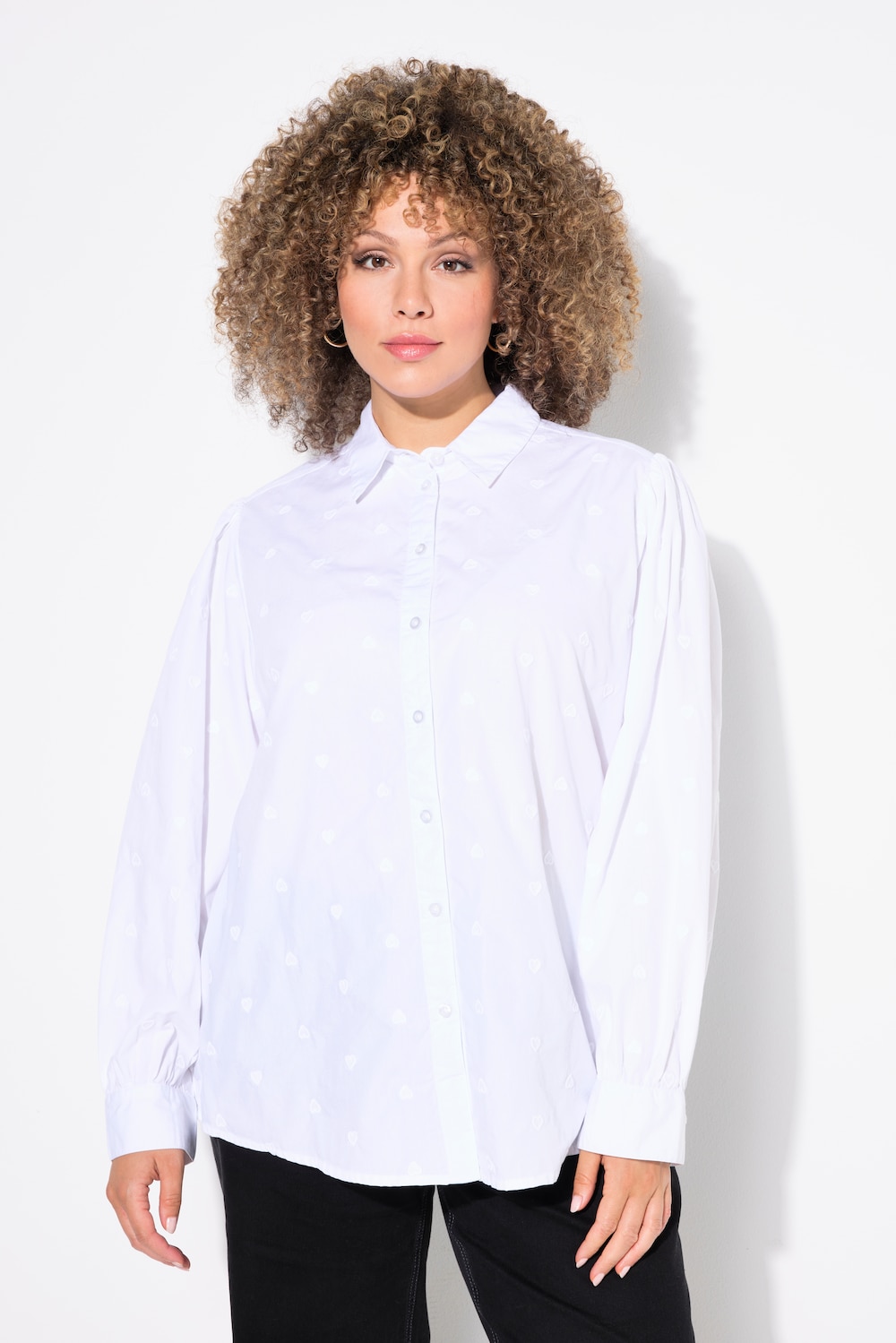 Große Größen Bluse, Damen, beige, Größe: 50/52, Baumwolle, Ulla Popken