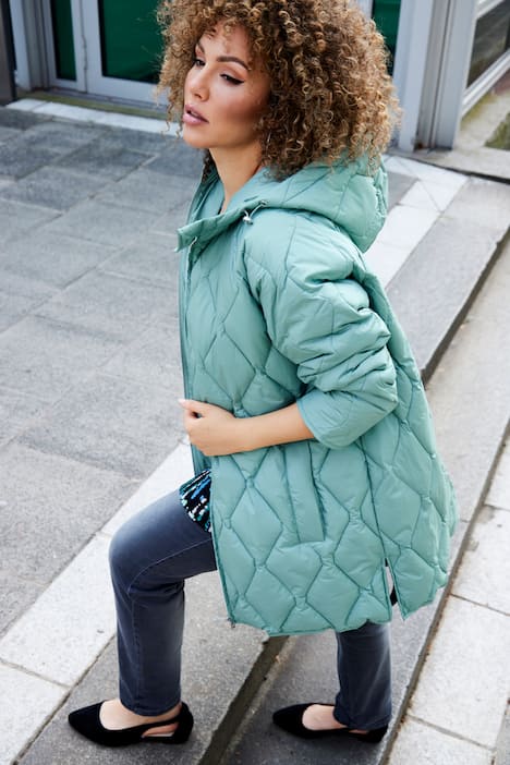 Shirt, sierplooitjes, A-lijn, carréhals, 3/4-mouwen