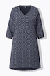 Jerseykleid, A-Linie, V-Ausschnitt, 3/4-Arm
