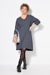 Jerseykleid, A-Linie, V-Ausschnitt, 3/4-Arm