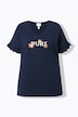 Camiseta de pijama, Pure, escote en V, manga de volante, algodón orgánico