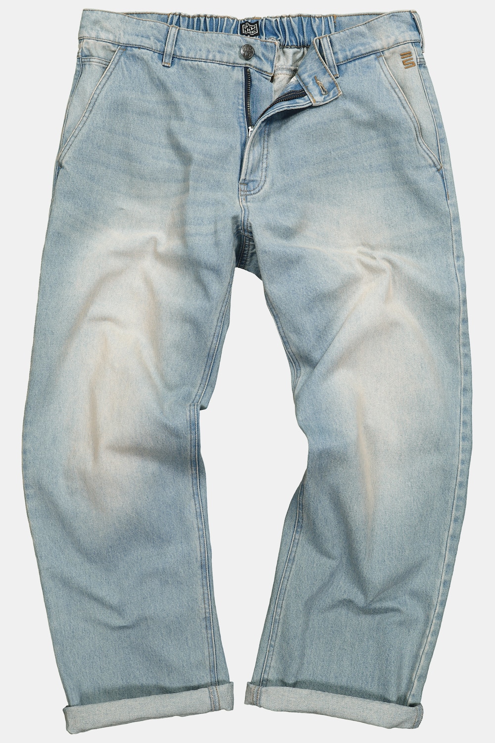 STHUGE Jeans, Baggy Fit, 5-Pocket, bleached Denim, bis 72