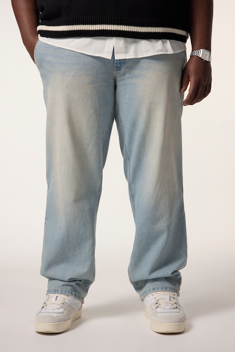 STHUGE jeans, Baggy Fit, 5-pocket, gebleekt denim, tot 72