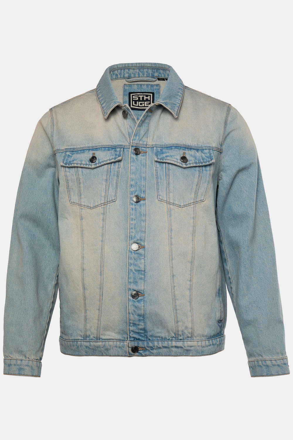 Große Größen STHUGE Jeansjacke, Herren, blau, Größe: 7XL, Baumwolle, STHUGE