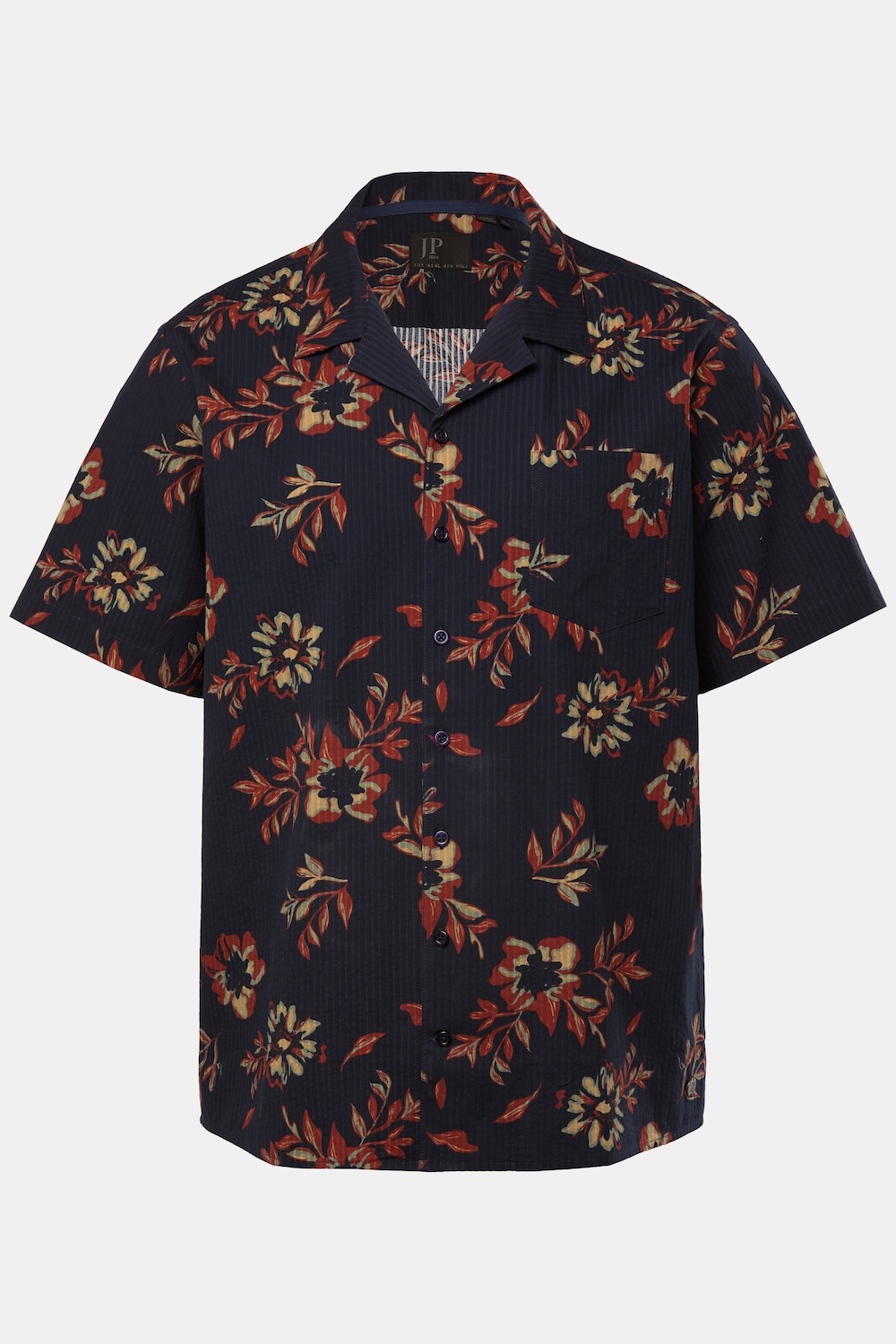 JP 1880 Hemd, Halbarm, Seersucker, Cuba-Kragen, Cuba Fit, bis 8 XL