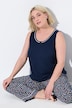 Pyjama-Tops, 2er-Pack, uni/Blüten, Rundhals, ärmellos
