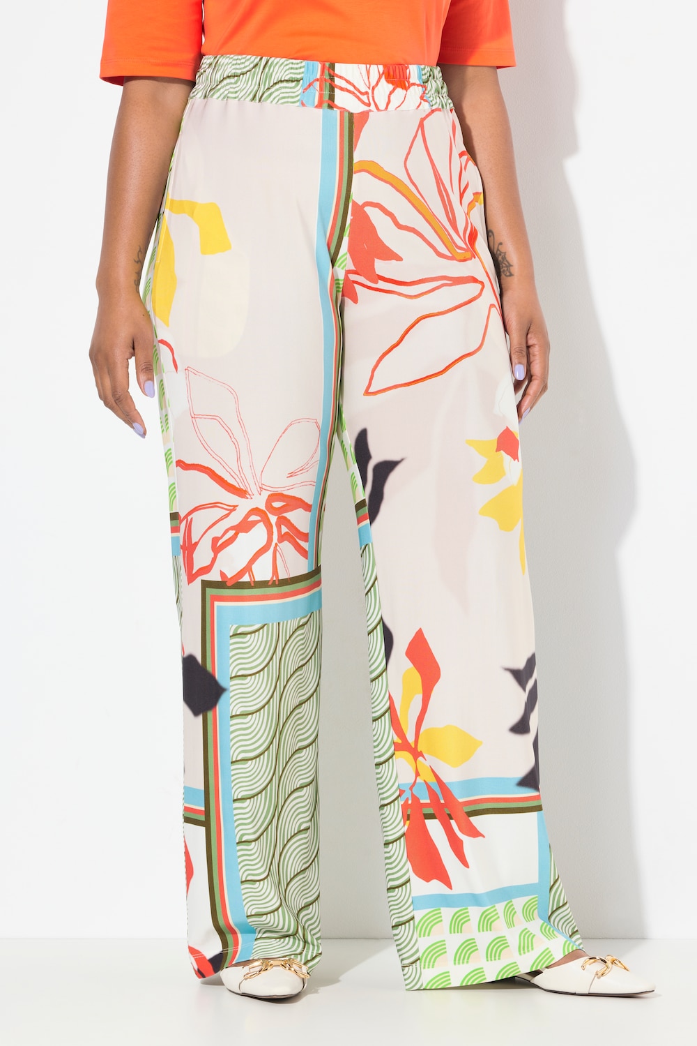 Große Größen Slinkyhose, Damen, grün, Größe: 50/52, Viskose, Ulla Popken