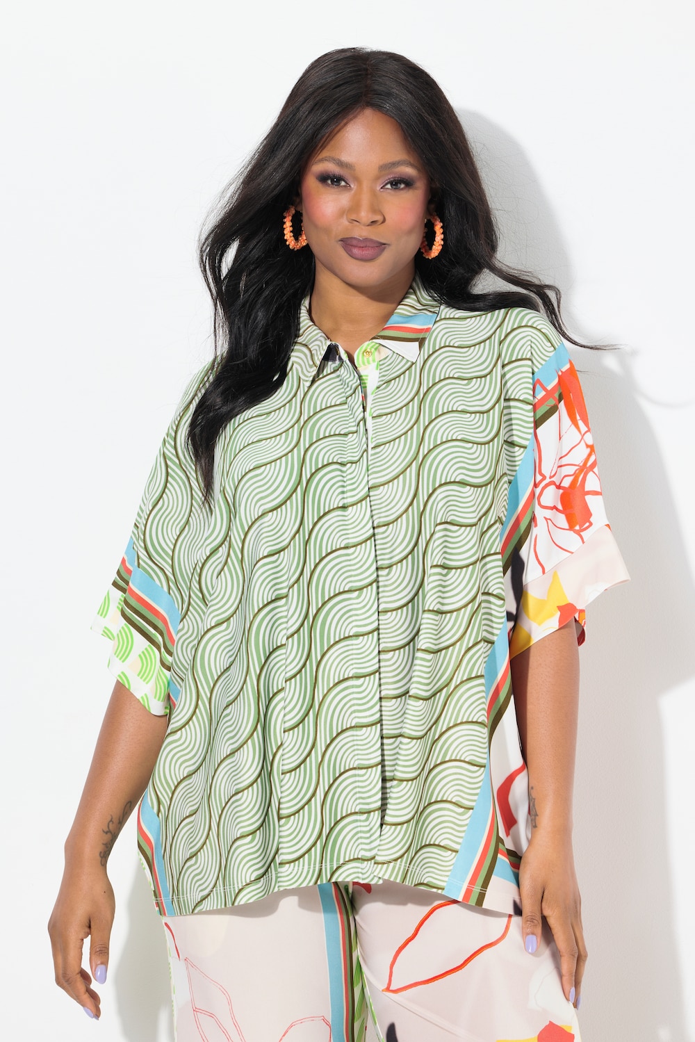 Große Größen Slinkybluse, Damen, grün, Größe: 54/56, Viskose, Ulla Popken