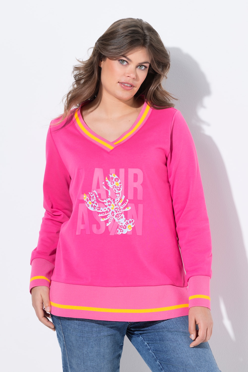 Große Größen Sweatshirt, Damen, rosa, Größe: 52/54, Baumwolle/Polyester, LAURASON