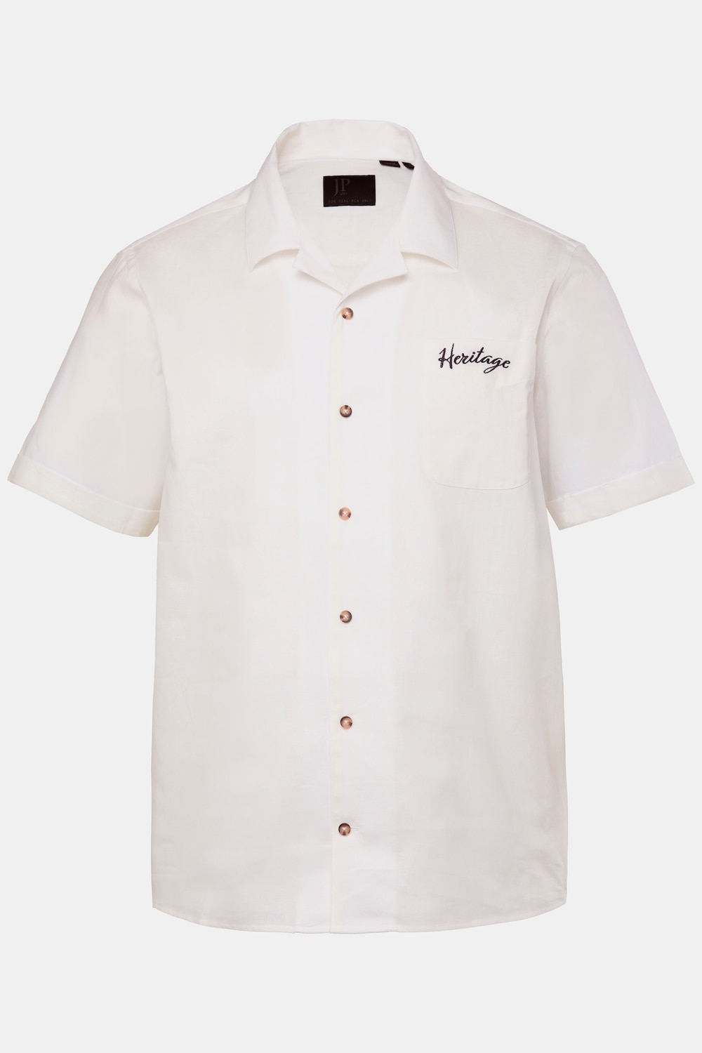 Hemd, Halbarm, Leinenmix, Stick, Cuba-Kragen, Cuba Fit, bis 8 XL