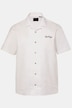 Chemise JP 1880 en lin mélangé, motif brodé, manches courtes et col cubain, coupe Cuba-Fit « flottante » - jusqu'au 8 XL
