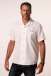 Chemise JP 1880 en lin mélangé, motif brodé, manches courtes et col cubain, coupe Cuba-Fit « flottante » - jusqu'au 8 XL