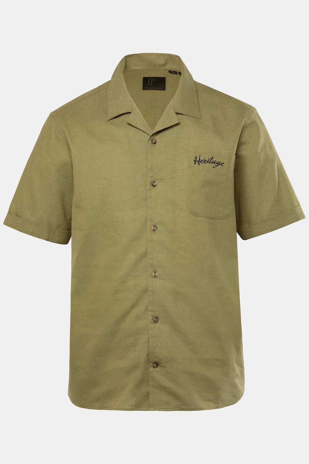 Hemd, Halbarm, Leinenmix, Stick, Cuba-Kragen, Cuba Fit, bis 8 XL