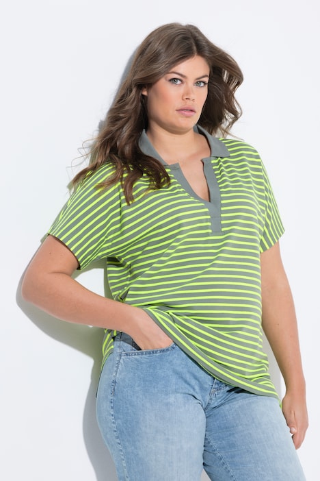 Maglia polo a righe con collo polo e mezze maniche