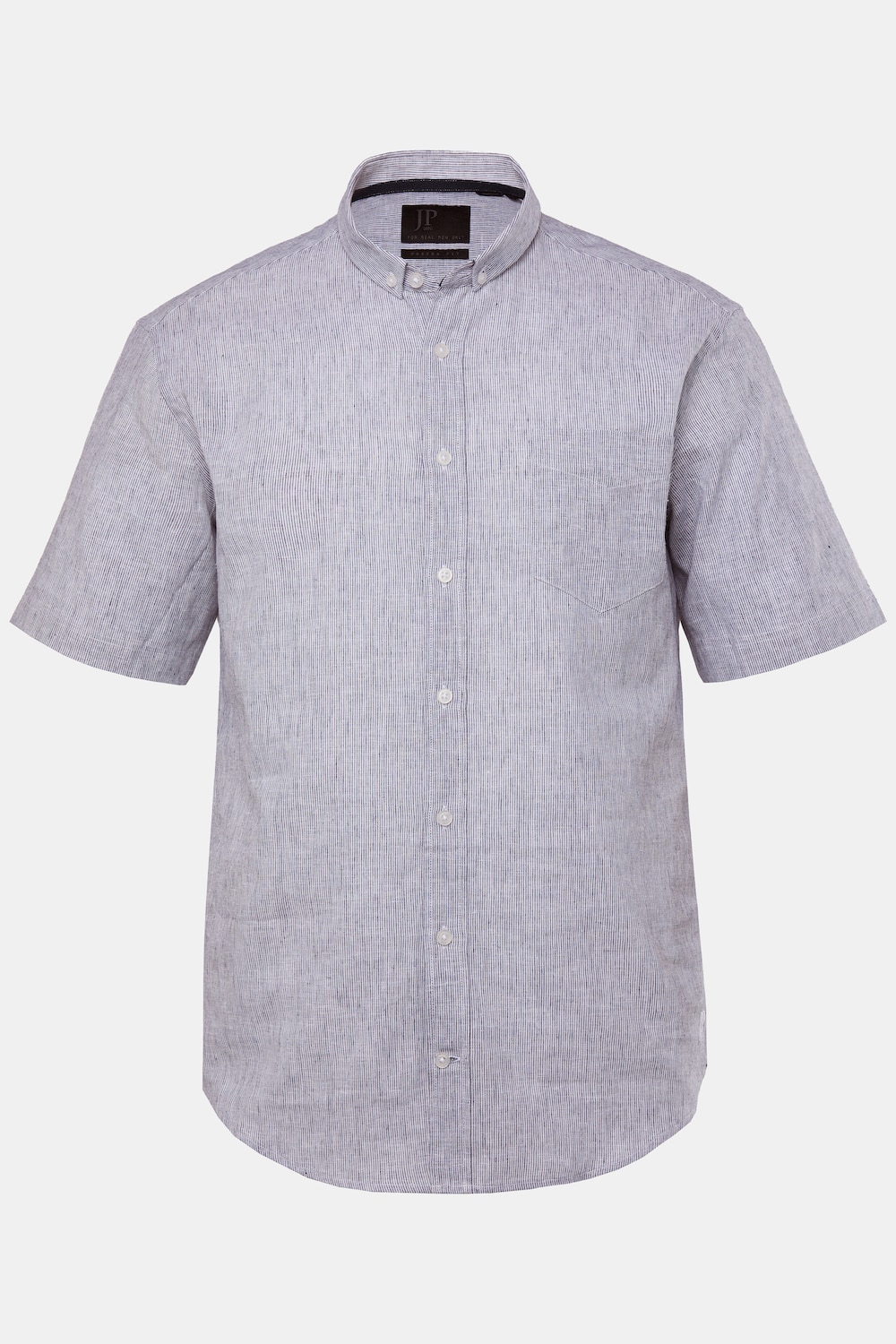 Hemd, Halbarm, Leinenmix, Streifen, Mini Buttondown-Kragen, Modern Fit, bis 8 XL