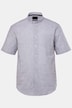 Chemise à rayures en lin mélangé JP 1880, manches courtes, et petit col à pointes boutonnées, coupe Modern Fit - jusqu'au 8 XL