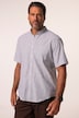 Chemise à rayures en lin mélangé JP 1880, manches courtes, et petit col à pointes boutonnées, coupe Modern Fit - jusqu'au 8 XL