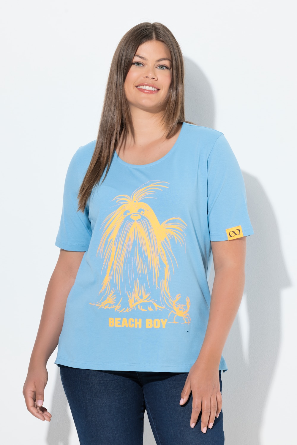 Große Größen T-Shirt, Damen, blau, Größe: 48/50, Baumwolle, LAURASON