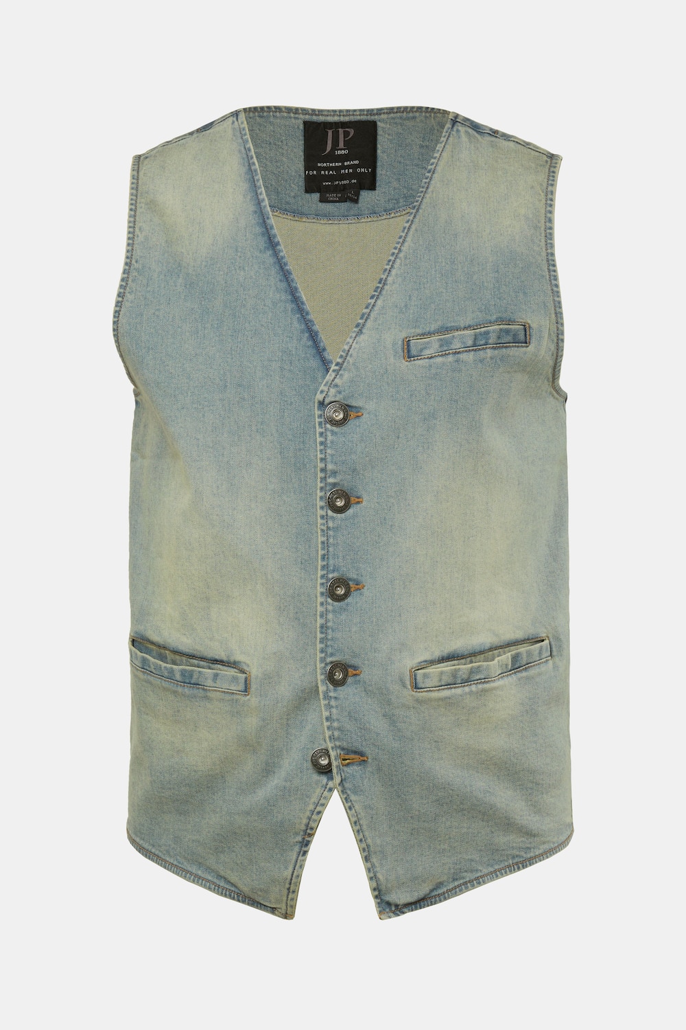 JP 1880 Jeansweste, Denim, V-Ausschnitt, Vintage Look, bis 8 XL