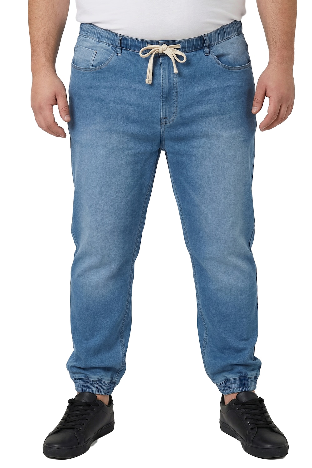 Stora storlekar Dra-på-jeans med superstretch, Her, blå, storlek: XXL, Bomull, Men Plus