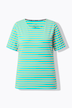 Striped half-sleeve crew neck shirt