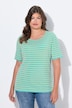 Striped half-sleeve crew neck shirt