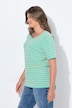 Striped half-sleeve crew neck shirt