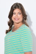 Striped half-sleeve crew neck shirt