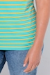 Striped half-sleeve crew neck shirt