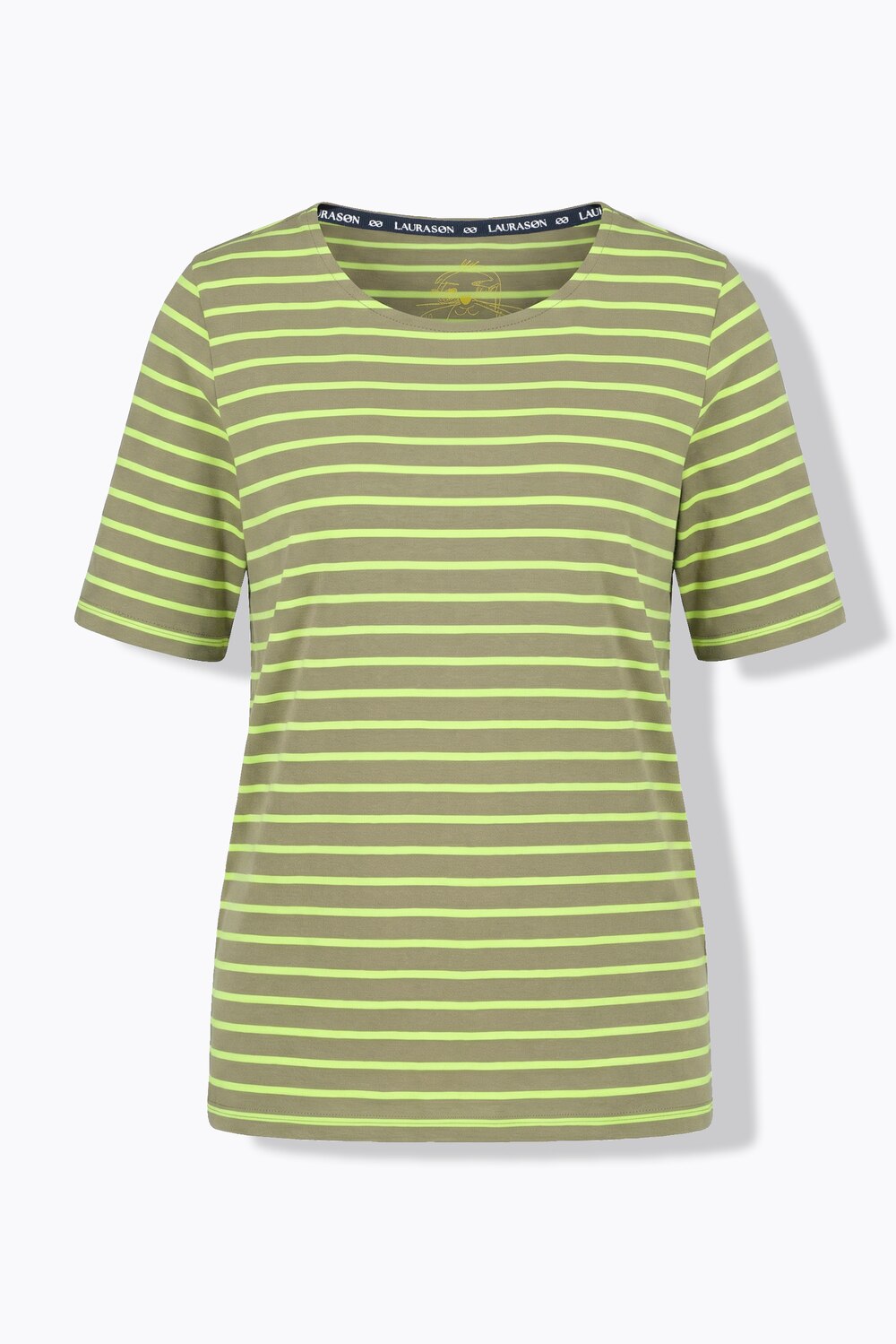 Stora storlekar Randig topp, Dam, brun, storlek: 48/50, Bomull/Polyester, LAURASON