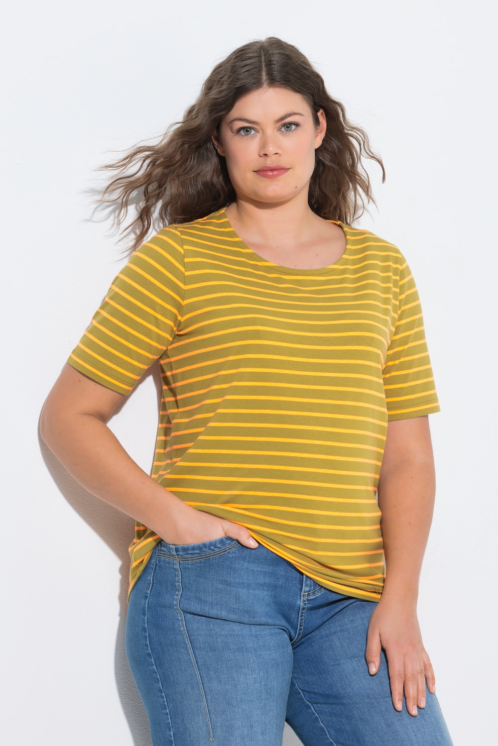 Ringelshirt, Rundhals, 1/2-Arm
