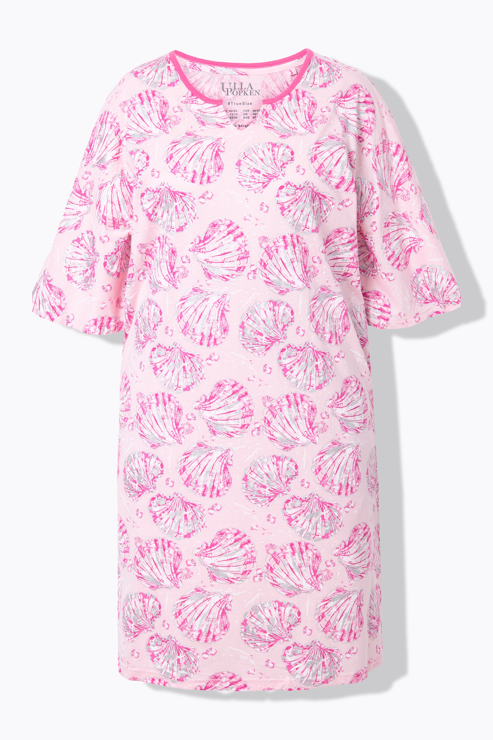 Ulla Popken Damen große Größen Bigshirts 2er Pack Muscheln Tunika Ausschnitt