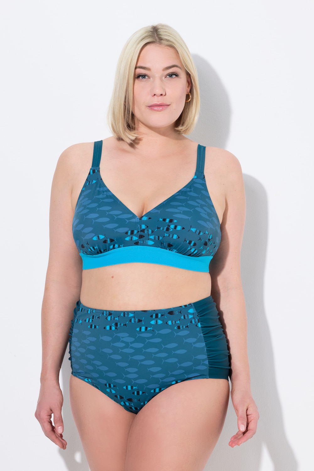 Thumbnail - Große Größen Bikini, Damen, türkis, Größe: 50, Polyester/Elasthan, Ulla Popken