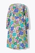Long-sleeve all-over skull print midi dress