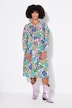 Long-sleeve all-over skull print midi dress