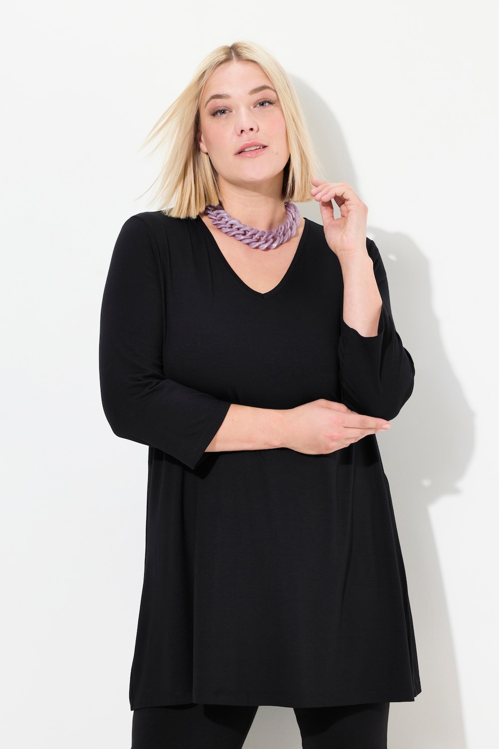 Große Größen Longshirt, Damen, schwarz, Größe: 66/68, Viskose, Ulla Popken