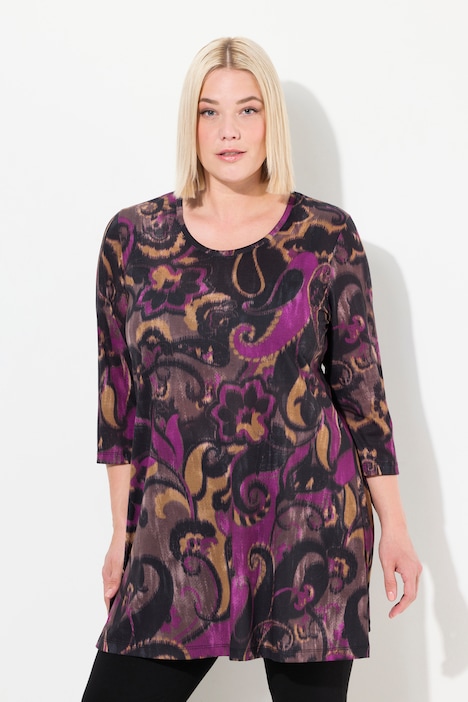 Plum Swirl Print Knit Tunic