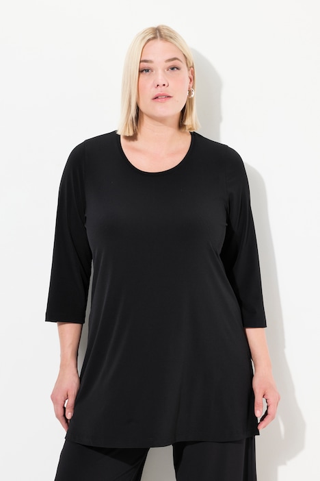 Swing Round Neck Knit A-line Tunic