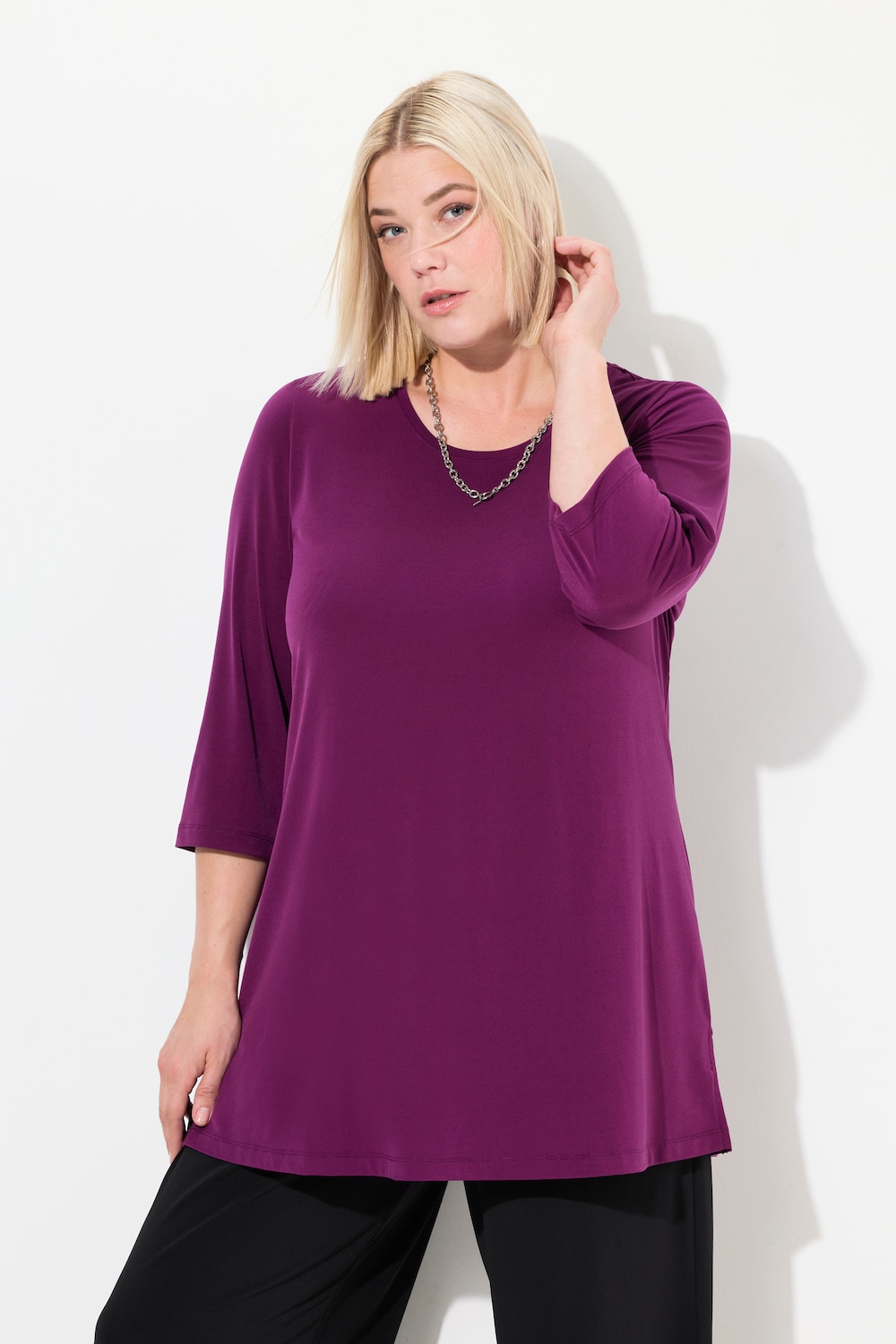 Große Größen Longshirt, Damen, rot, Größe: 54/56, Polyester, Ulla Popken