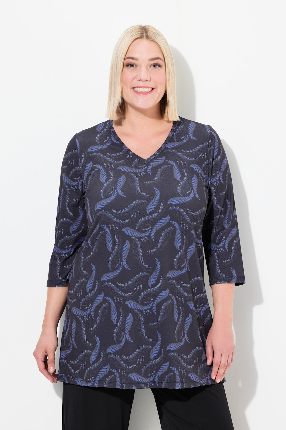 Große Größen Longshirt, Damen, schwarz, Größe: 62/64, Polyester, Ulla Popken