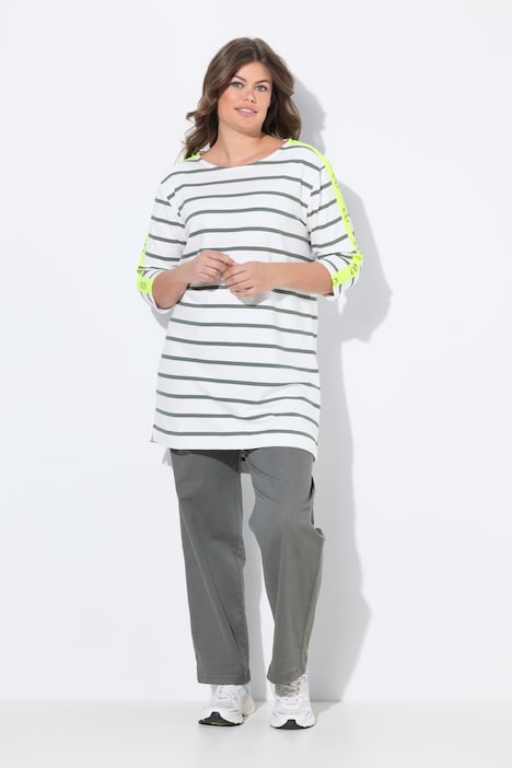 Long Ringelshirt, Langarm, U-Boot Ausschnitt, OEKO-TEX