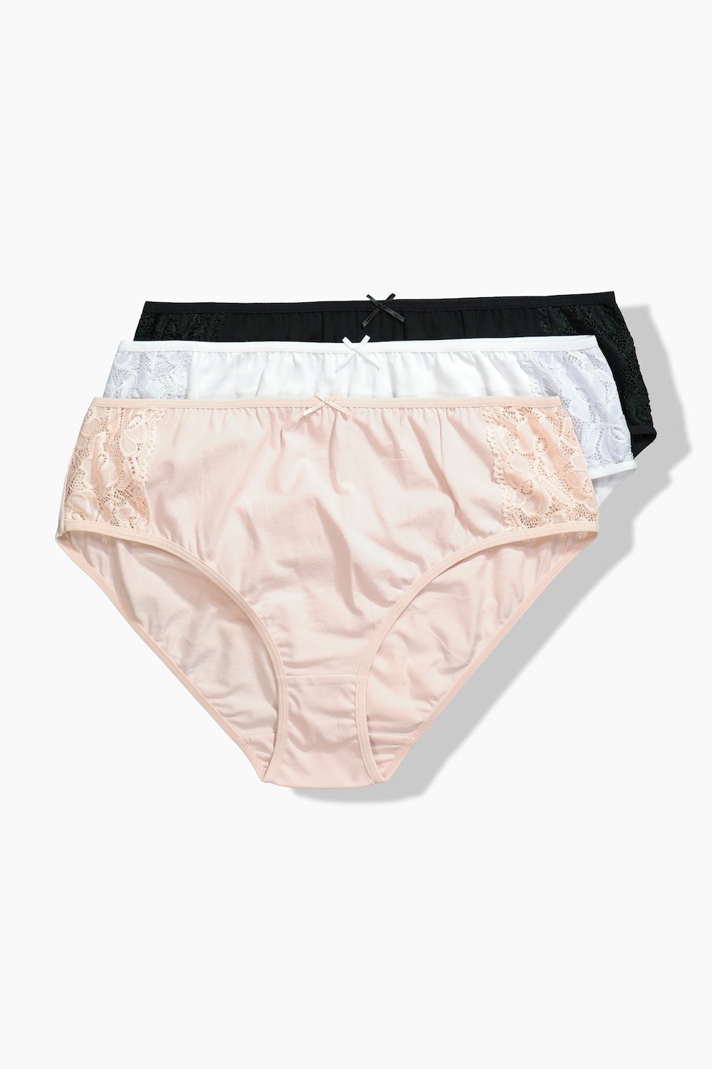 Midislips, 3er-Pack, seitlich mit Spitze