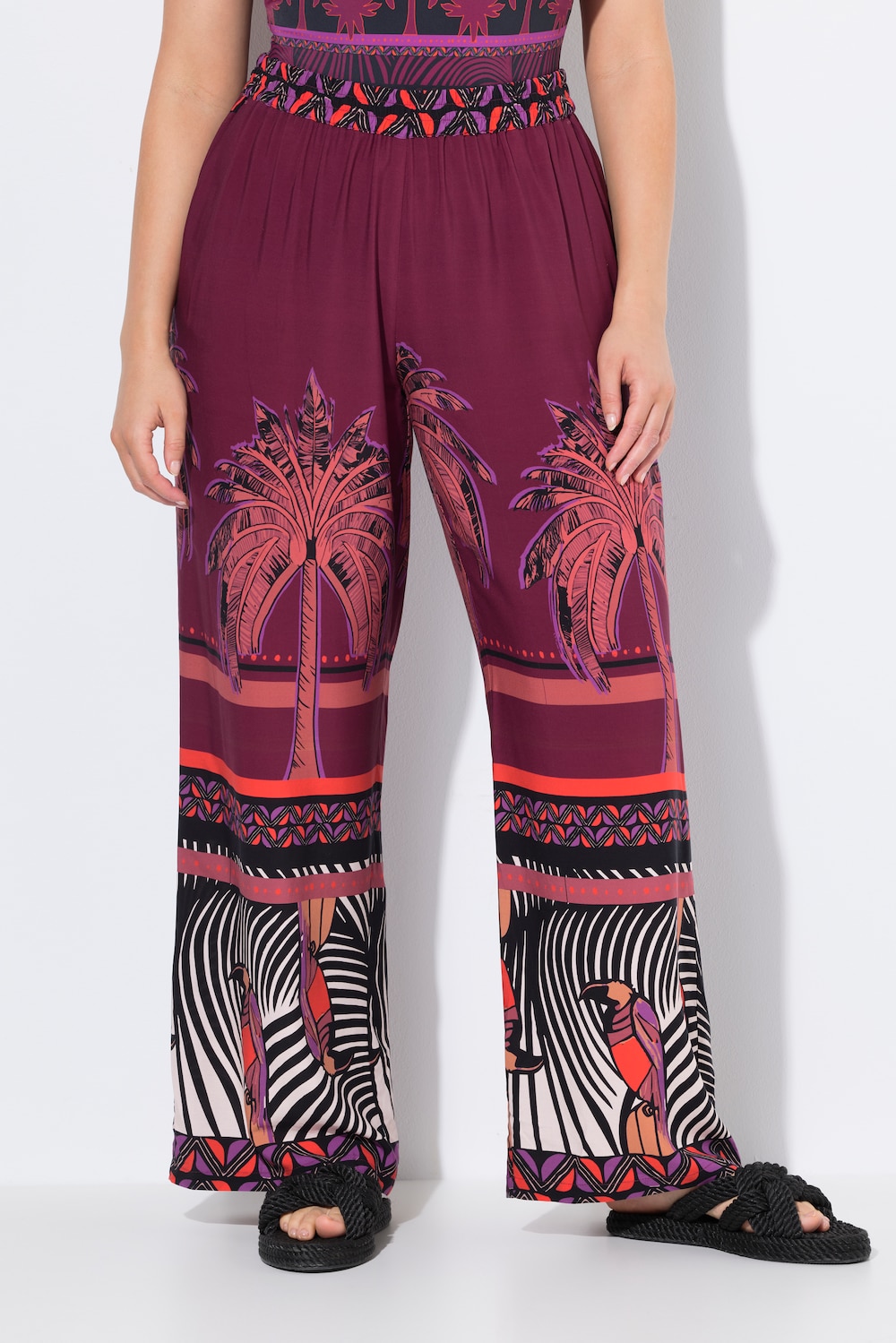 Große Größen Palazzohose, Damen, rot, Größe: 46/48, Viskose, Ulla Popken