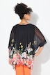 Bluse, overdimensjonert, mesh, kantprint