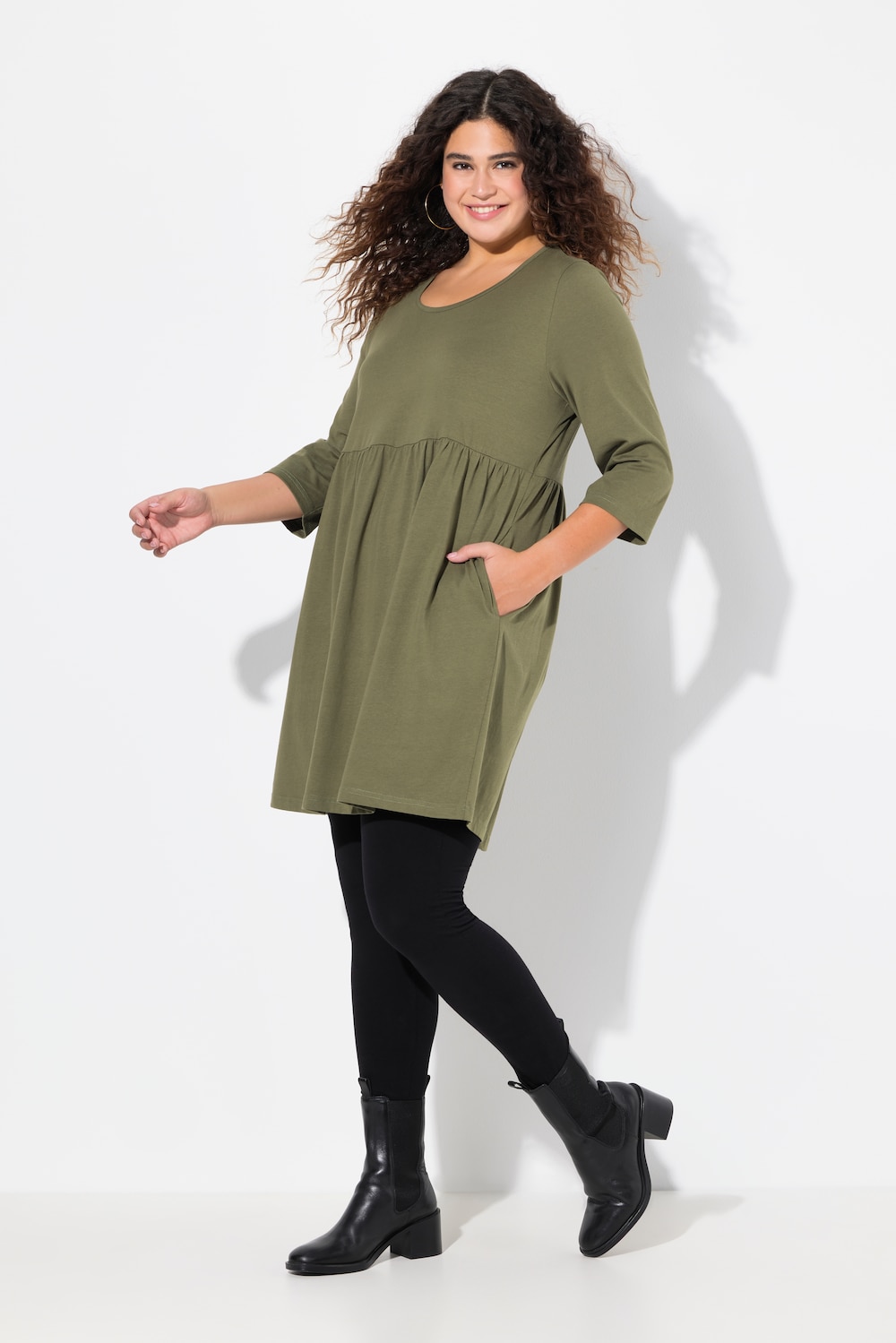 Große Größen Longshirt, Damen, grün, Größe: 54/56, Baumwolle, Ulla Popken